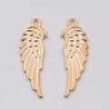 Long Feathered Wing Charm Pendants in Eight Finishes view 11