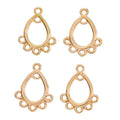 Vintage Style Metal Teardrop Five Loop Connector in 4 Metal Finishes view 8
