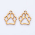 Open Paw Print Metal Pendant Charms in 8 Distinct Finishes view 12