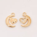 Vintage Finish Metal Moon Heart Charms in 5 Style Options view 8