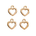 Open Heart Charms in Five Contrasting Metal Finishes view 8