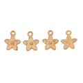 Five-Petal Flower Charm Small Double-Sided Metal Pendant in Four Finishes view 8