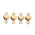 Polished Heart Connector Charm In 6 Metal Finishes For Jewelry Making view 10