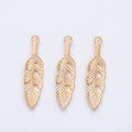 Openwork Feather Charm in 8 Metal Finishes for Jewelry Making view 10