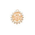 Round Framed Snowflake Charms in Four Metal Finishes view 8