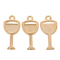 Classic Wine Glass Metal Charms in Six Metallic Finishes view 10