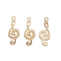 Dotted Treble Clef Metal Charm in 5 Finishes for Jewelry Making view 9