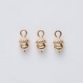 Textured Acorn Charm Pendants in Five Metallic Finishes view 9