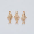 Textured Scale Pattern Fish Metal Charms in Five Finishes view 10